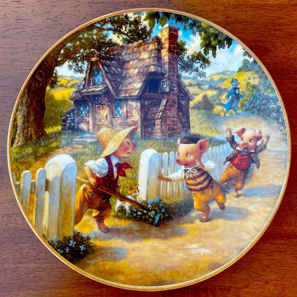 Knowles Three Little Pigs vintage plate